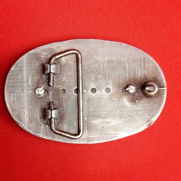 Belt Buckle Sailing Ship Boat Clipper Schooner Galleon Centerpiece Oval - Picture 2 of 9